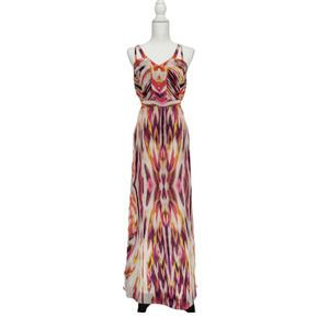 Antonio Melani 14 Dress Sleeveless Maxi Chiffon Pink Purple Yellow